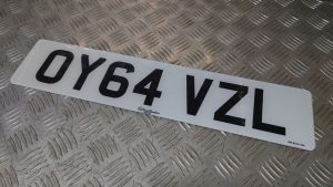 Front Number Plate – White British Standard Legal Number Plate