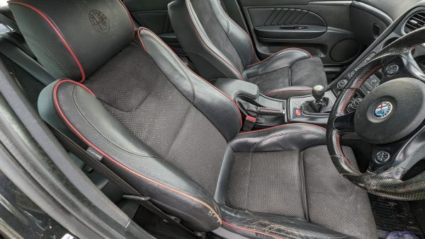 Black Alcantara Leather Seat Saloon Folding SET - Alfa Romeo 159 2005-2010 - Image 2
