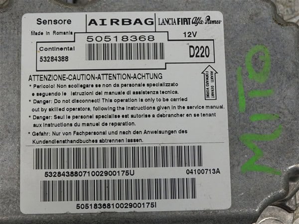 Airbag ECU 50518368 - Alfa Romeo Mito 2008-2020 - Image 4