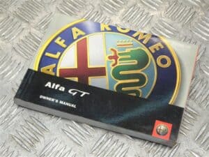 Manual Owners Hand Book 60431380 – Alfa Romeo GT 2000-2010