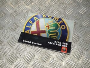 Sound System Booklet Manual Owners Supplement 60431164 – Alfa Romeo 156 2002-2005