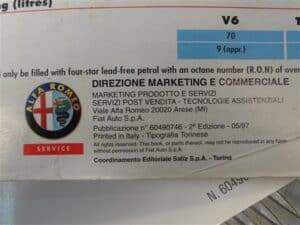 Spider Owners Manual Book Pack 60490746 – Alfa Romeo 916 Spider 1995-1998