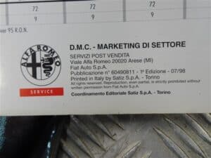 Manual Owners Hand Book 60490811 – Alfa Romeo 166 1998-2003